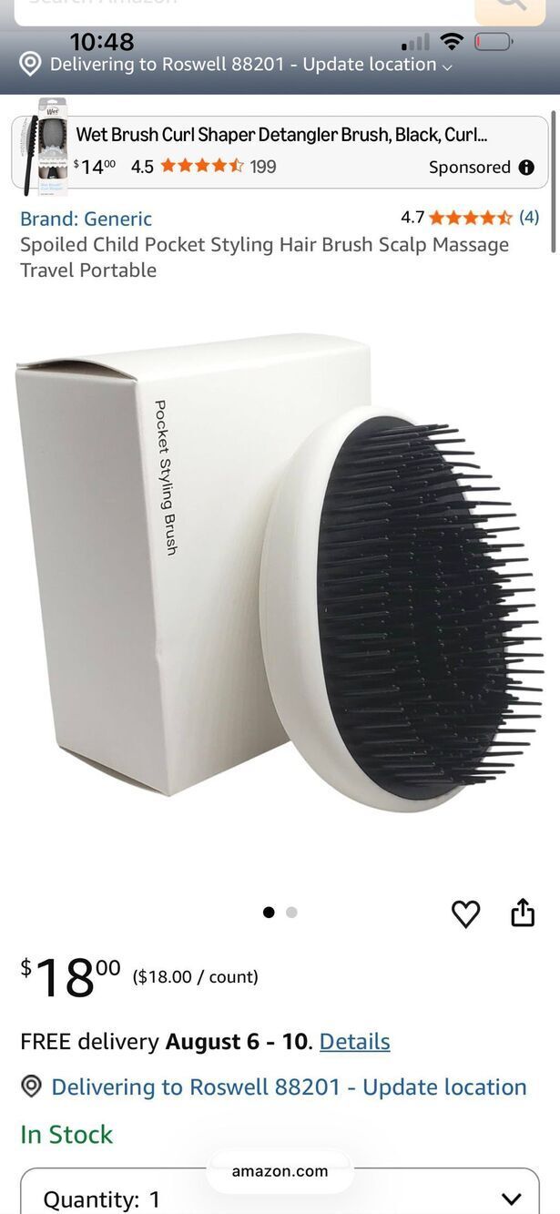 Spoiled Child pocket portable brush styling travel scalp massage